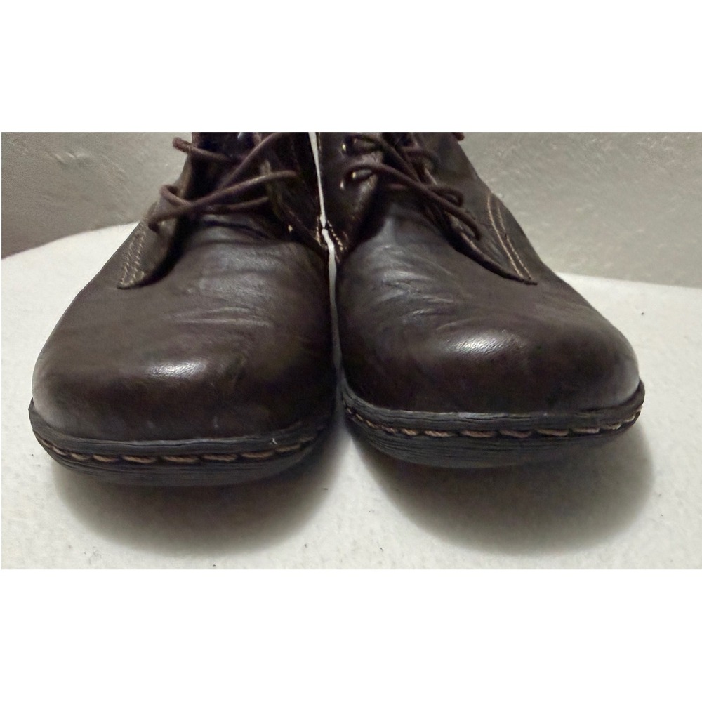 Clarks Collection Womens 8.5 Dark Brown Leather Lace Up Side Zip Ankle Boots - Picture 9 of 11